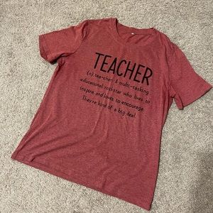 TEACHER t shirt - M/L - mauve color